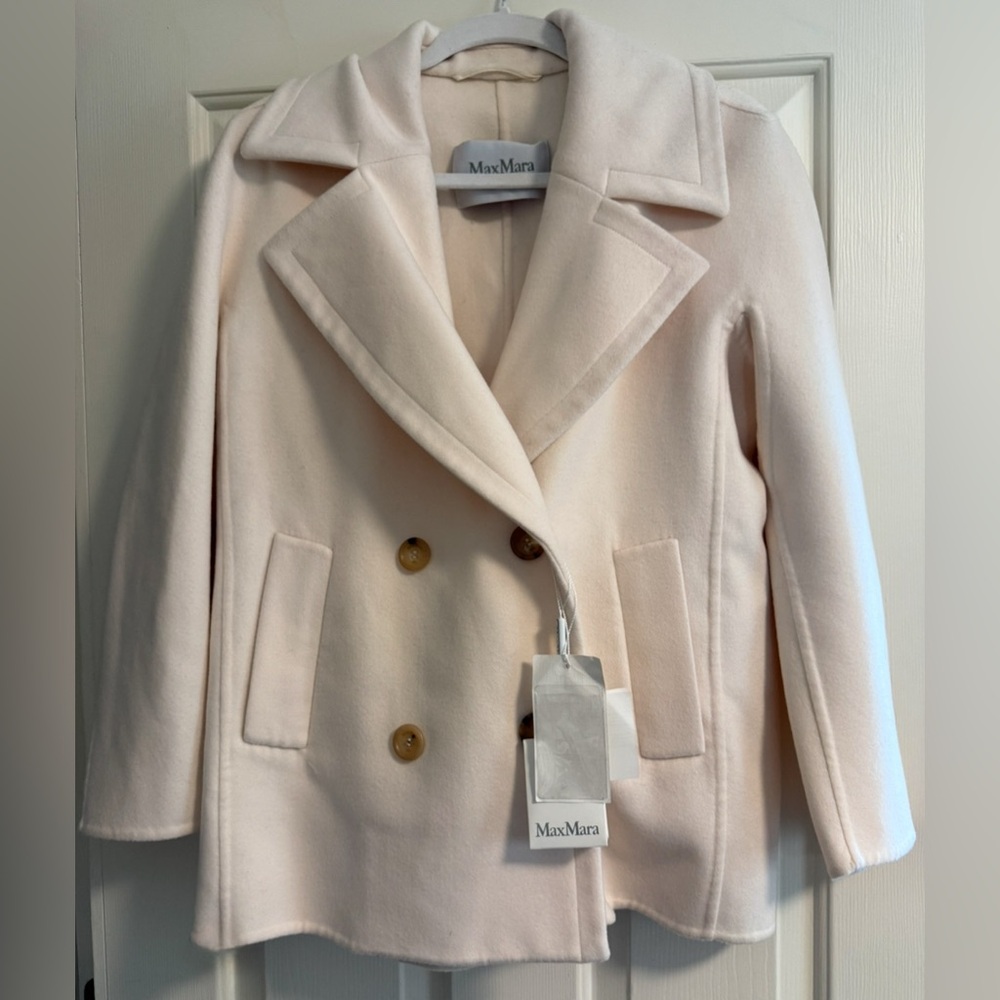 Brand New Max Mara Edgard Double-Breasted Peacoat Size 6